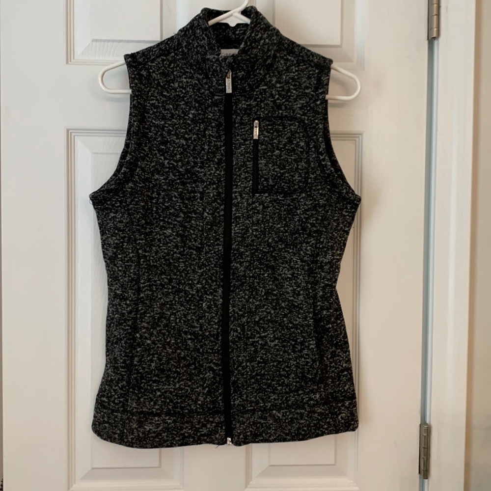 Calvin Klein black zip up vest